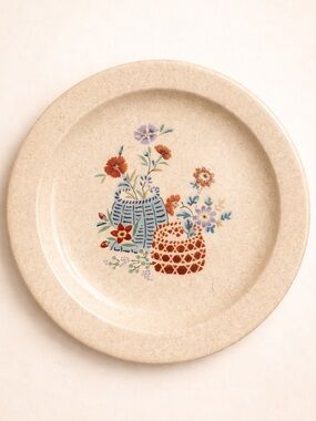 (2) Mikasa Boutique Garden Baskets Salad Plates EUC 8” Japan